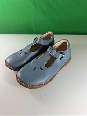 Girls' Blue T-Strap Mary Jane Dress Shoes with Buckle